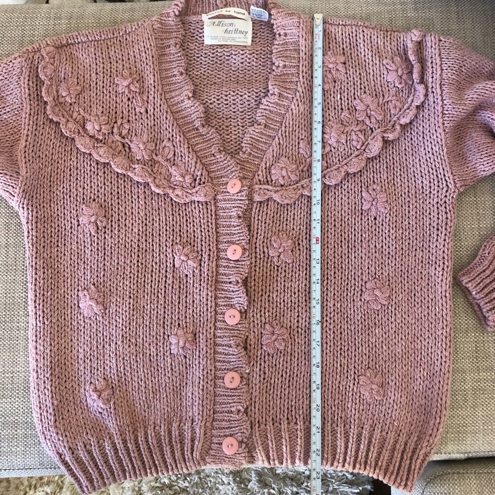 Vintage scalloped floral cardigan - Picture 6 of 9